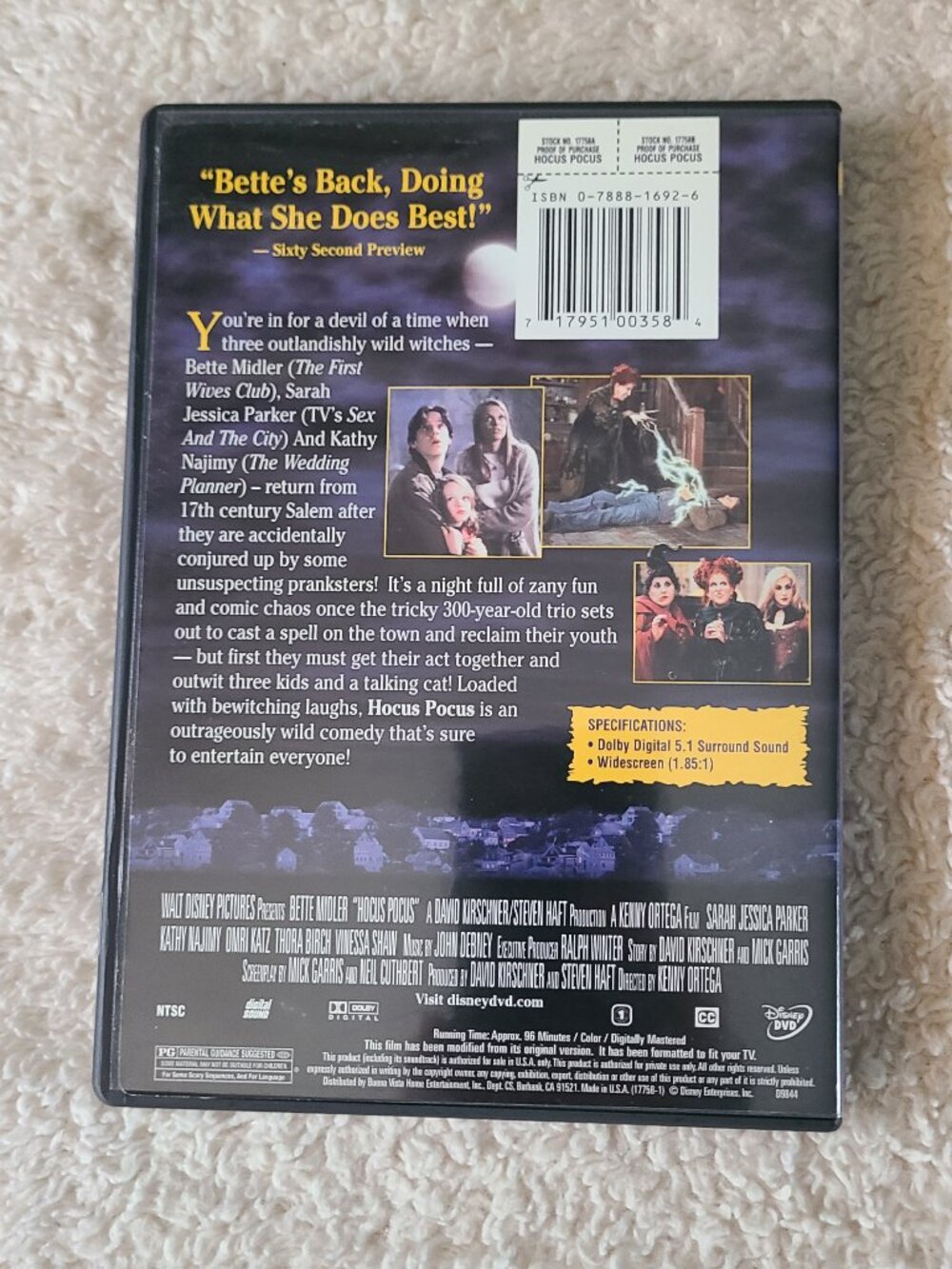 4/$15 Disney Hocus Pocus DVD - Picture 2 of 2